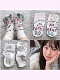 【2日着用】うさぎちゃん靴下♡毛玉＆使用感たっぷり♡